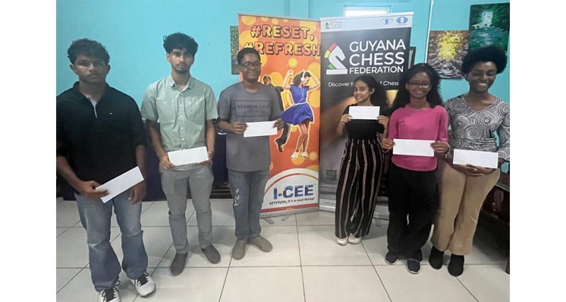 Left to Right Sachin Pitamber, Kyle Couchman,Keron Sandiford, Aditi Joshi, Katelya Sam, Treskole Archibald
