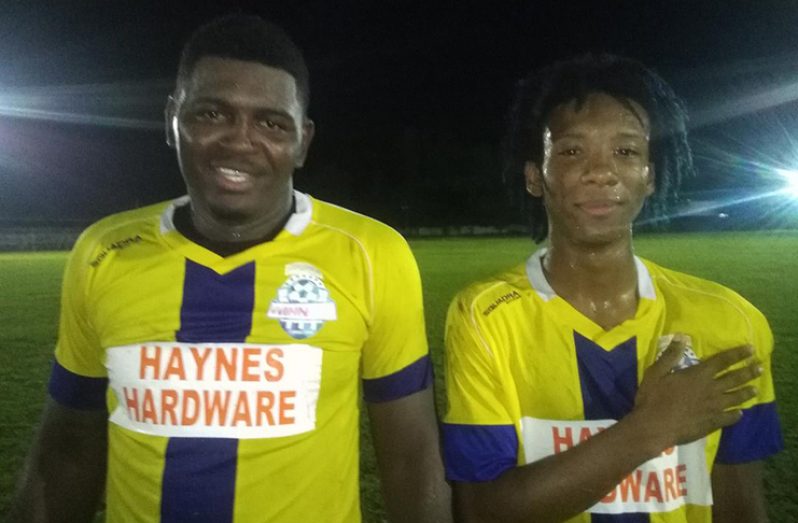 Winners Connection scorers, Marley Davidson (left) and Jevon Figuiera