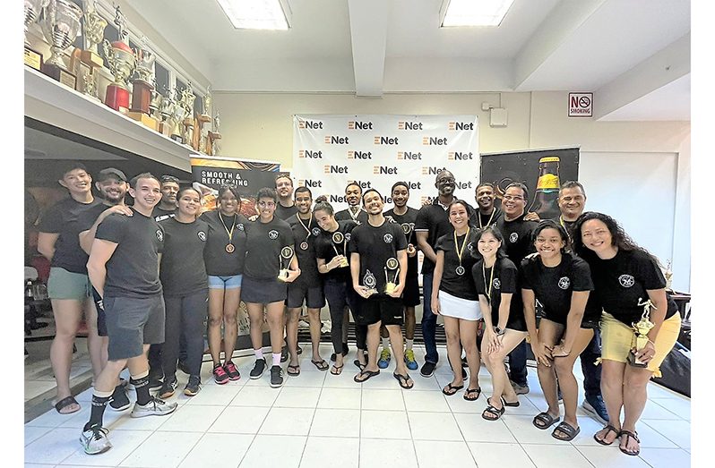 The outstanding performers display their hardware at the GT Club (Sean Devers photo)