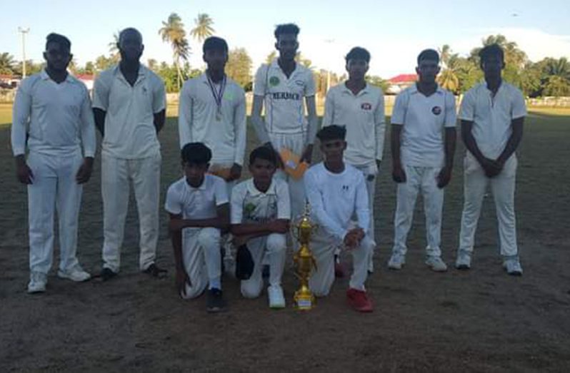 The winning Port Mourant Cricket Club team