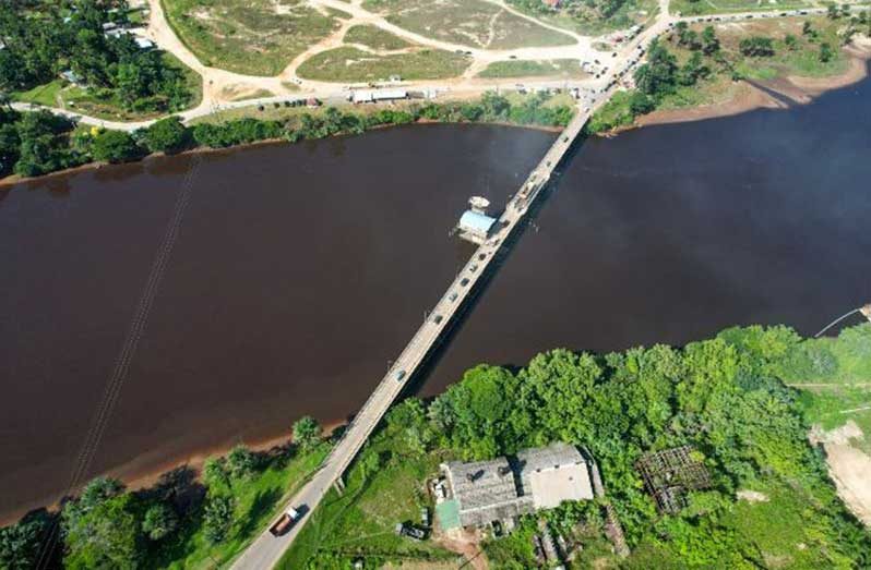 Drone shot of the current Wismar/Mackenzie Bridge, Region 10