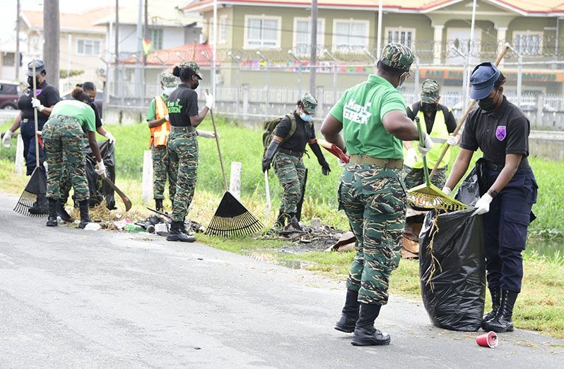 The Women’s Army Corps conducted a clean-up exercise as part of activities to commemorate the Corps’ 55th Anniversary