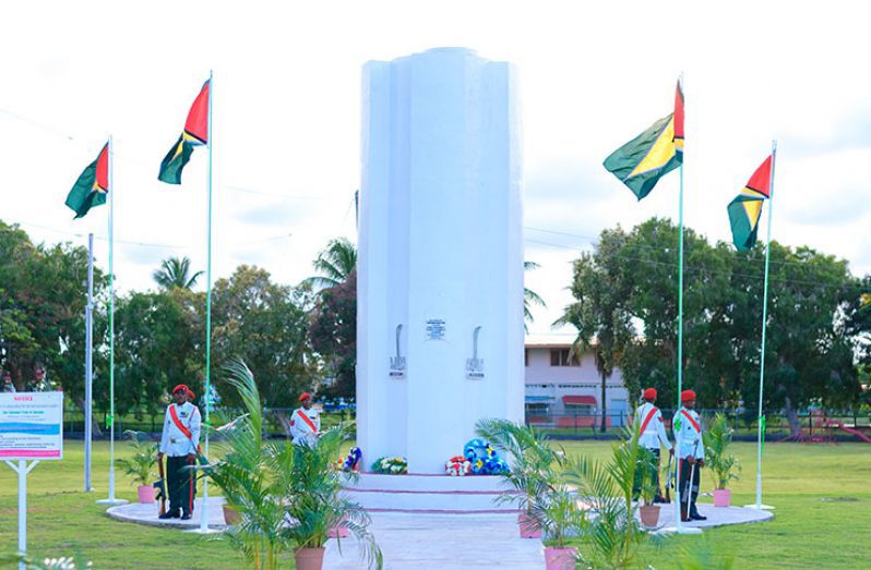 Soldiers preparing for the salute at the Enmore Martyrs’ Monument (file photo)