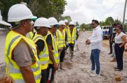 Some 30 residents of Waramuri, Region One, have secured employment on a one kilometre concrete road project that will improve access to and within the village