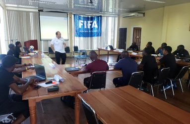 Futsal Referee Instructor Shane Butler during the opening of the five-day Futsal Workshop