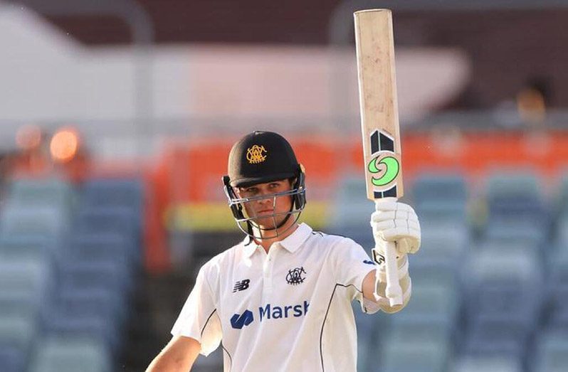Western Australia teenager Teague Wyllie cracked a debut ton against NSW at the WACA Ground (AAP Image)