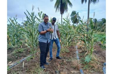 Yannick Roberts in the fields, his ideal place of work.