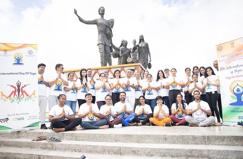 Yogis at the Indian Arrival Monument, Palmyra, Berbice (Indian High Commission photos)