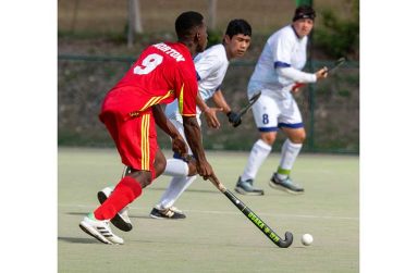 Guyana's U-21 player Yonnick Norton on the ball against Guatemala