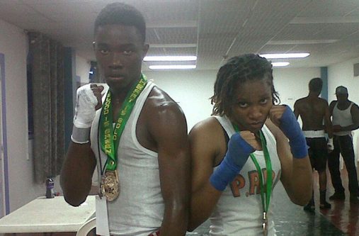 Young Wismar amateur boxing champions, Akea Lamazon and Duel Augustine