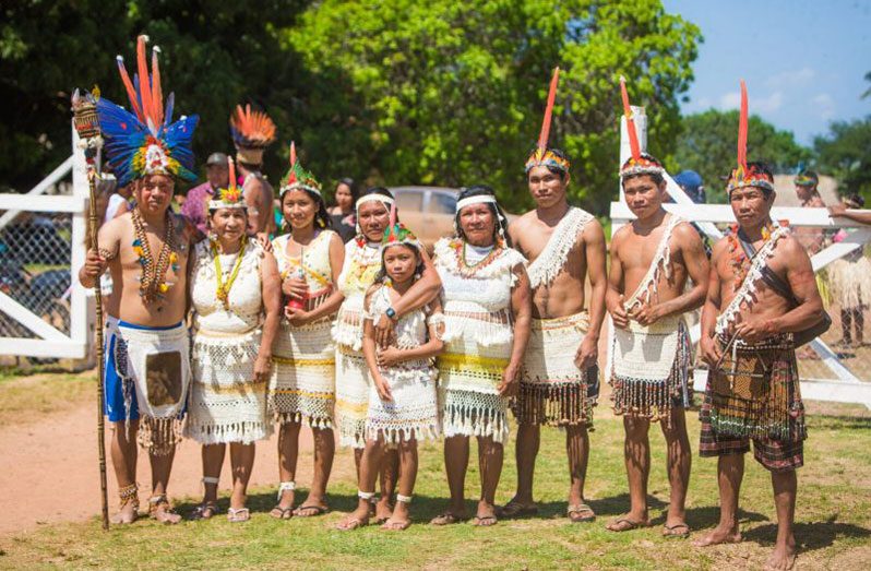 A group of Amerindian people at a local cultural event (DPI photo)