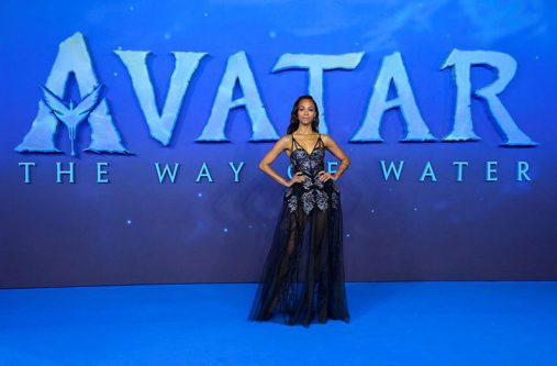 Actor Zoe Saldana arrives at the world premiere of 'Avatar: The Way of Water', in London, Britain December 6, 2022. (REUTERS/Toby Melville photo)