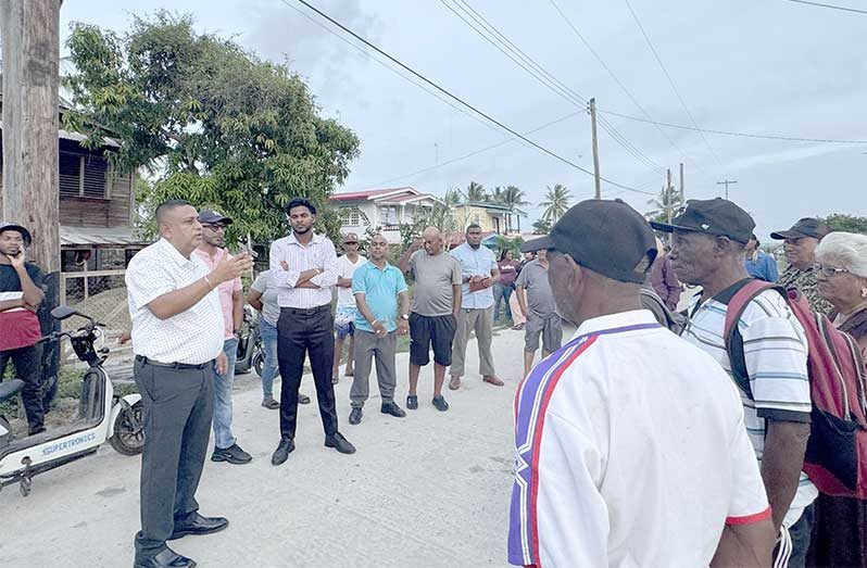 Member of Parliament Zamal Hussain met with residents of Betsy Ground, East Canje, Berbice, on Tuesday, as part of a series of community engagements