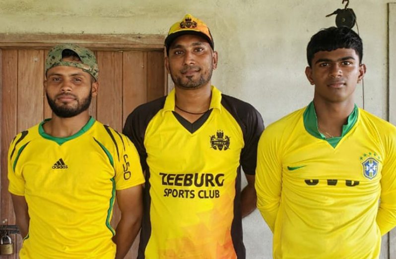 L-r: Ronaldo Renee (73 runs), Yutesh Dhanpaul (44 runs and 4-13) and Andre Seepersaud (51 runs) led Zeeburg SC.
