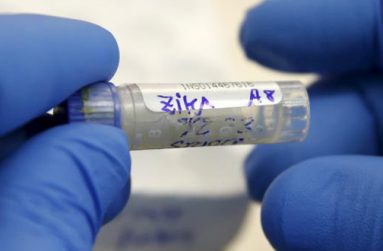 A health technician analyzes a blood sample from a patient bitten by a mosquito at the National Institute of Health in Lima, Peru, February 2, 2016.