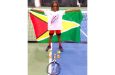 Zion with the Guyana flag in Trinidad