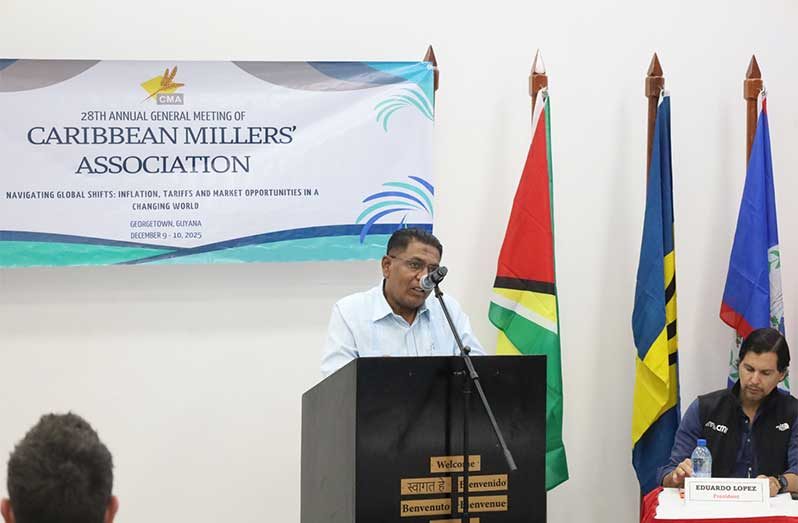 Agriculture Minister Zulfikar Mustapha speaking at the 28th General Annual Meeting of the Caribbean Millers Association
