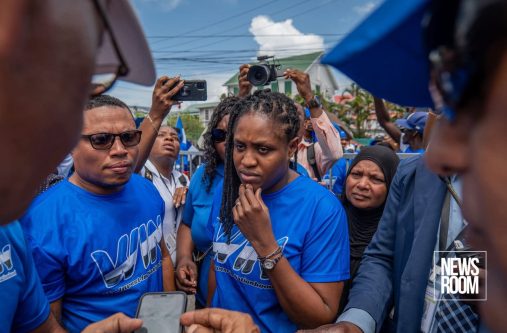 Duarte Hetsberger and former General Secretary of the A Partnership for National Unity (APNU) Tabitha Sarabo-Halley   (NewsRoom photo)