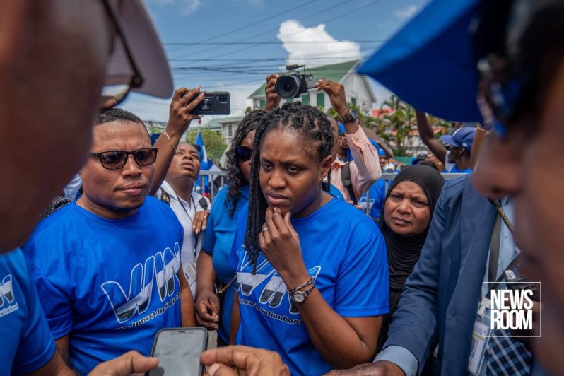 Duarte Hetsberger and former General Secretary of the A Partnership for National Unity (APNU) Tabitha Sarabo-Halley   (NewsRoom photo)