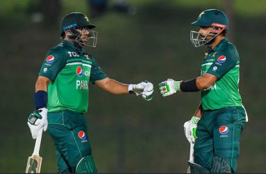 Imam-ul-Haq and Babar Azam's 118-run stand helped set Pakistan a platform for the chase (AFP/Getty Images)