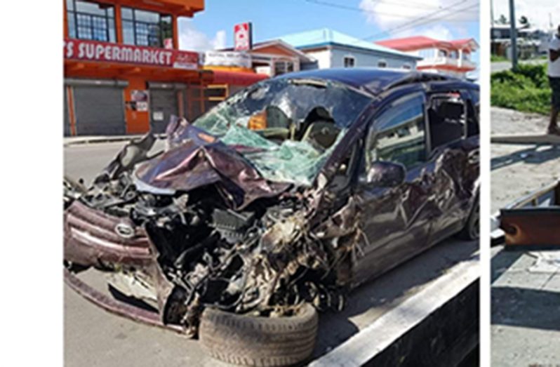 The car that was involved in the deadly smash-up