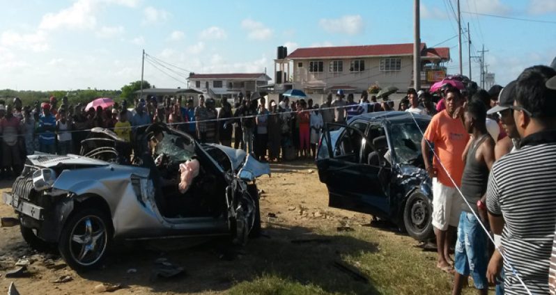 The two vehicles that were involved in the deadly smash-up