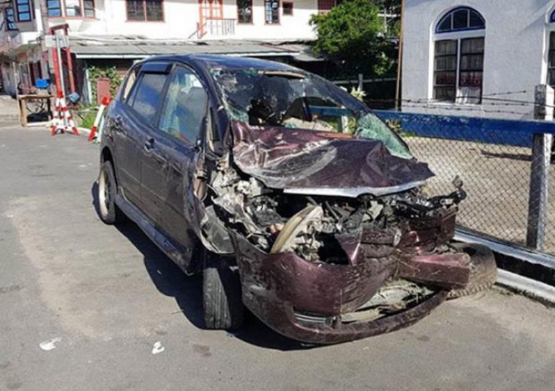 The car in which young Victor Ram was travelling when he met his demise