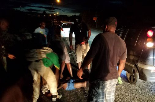 Public-spirited citizens rushed to the scene following the collision