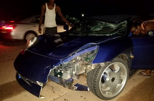 The sports car involved in the accident