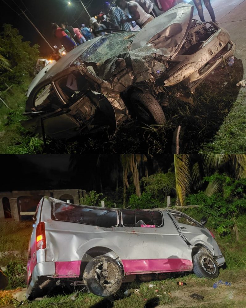 The two vehicles involved in the accident