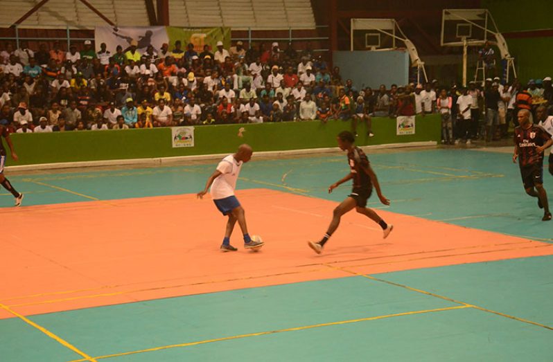 Part of the action in the Petra GT Beer Futsal action on Saturday night