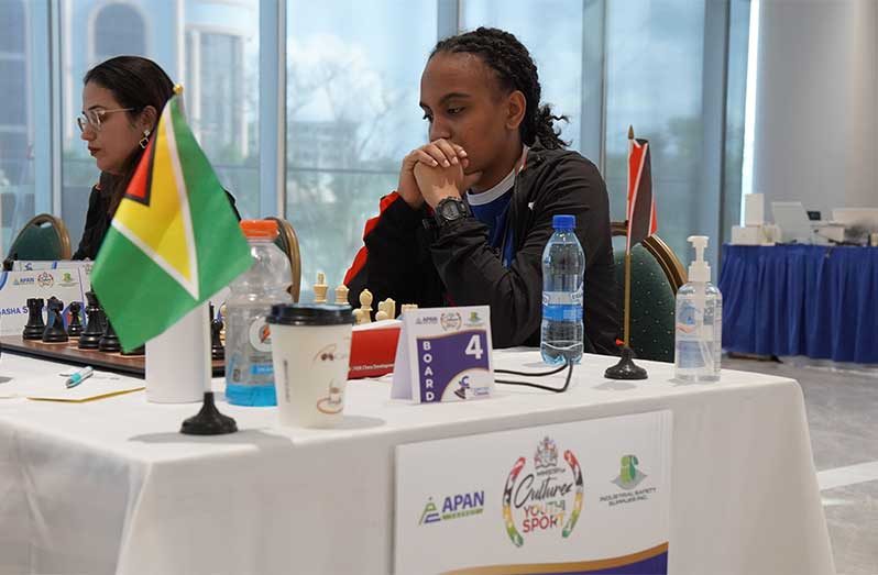 Guyana playing Trinidad in the Caricom Classic Chess Tournament