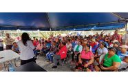 Citizens attending the Ministry of Human Services and Social Security’s outreach in Region Six