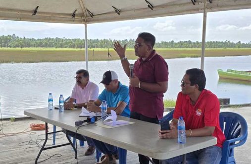 Minister of Agriculture, Zulfikar Mustapha, delivers remarks during the meeting on Saturday