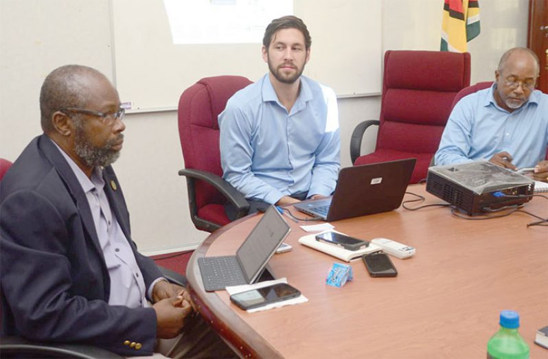 From left: Dr. Cyril Roberts, CARDI Country Representative, Mr. Ben Morrison, ITC Regional Representative and Mr. Raymond Trotz, Country Representative for the CIDC