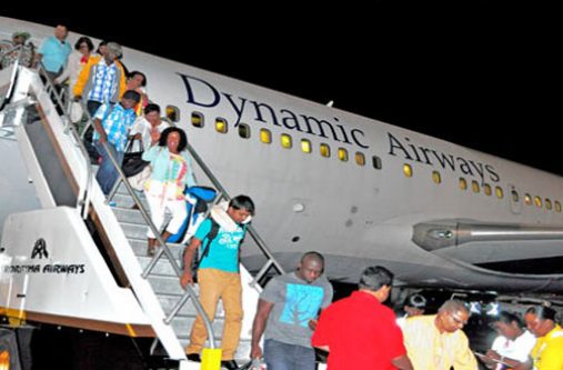 aircraft Dynamic Airways’ at the Cheddi Jagan International Airport