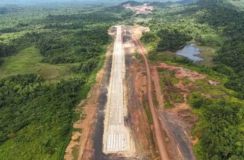 The newly upgraded Matthews Ridge Airstrip in Region One features an extended 4,200-foot runway, upgraded surface and lighting to support 24-hour operations, is expected to accommodate larger aircraft and improve the movement of passengers, goods and essential services into the mining community and surrounding areas