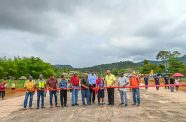The ribbon-cutting ceremony to commission the new Paruima Airstrip in Region Seven