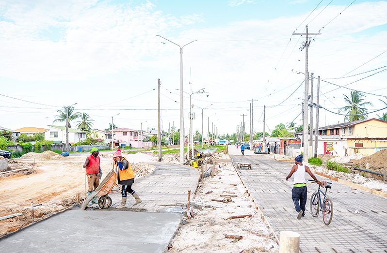 : Road works are progressing in the community of Albouystown