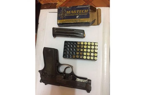 The gun and ammunition seized by police on Thursday