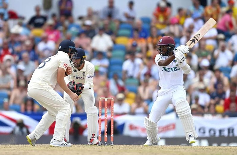 Kraigg Brathwaite anchored West Indies' reply, vs England, 2nd Test, Kensington Oval, Barbados, 3rd day, yesterday (Getty Images)