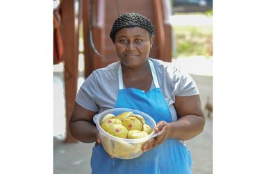 Andrea Durant with a batch of freshly made ‘Chinese cakes’ (Japheth Savory Photos)