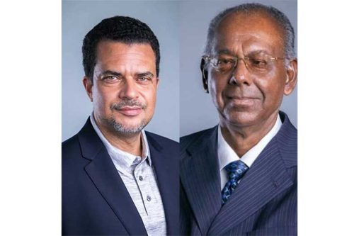 Timony Jonas (left) and Ralph Ramkarran on Sunday announced via Facebook that they are resigning from A New and United Guyana (APNU), a party they co-founded in early 2019
