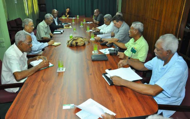 APNU members and engineers discuss the flood control plan