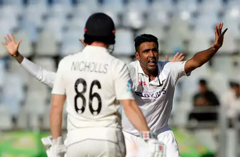 Ravi Ashwin bagged three wickets as New Zealand slipped to 140 for five.