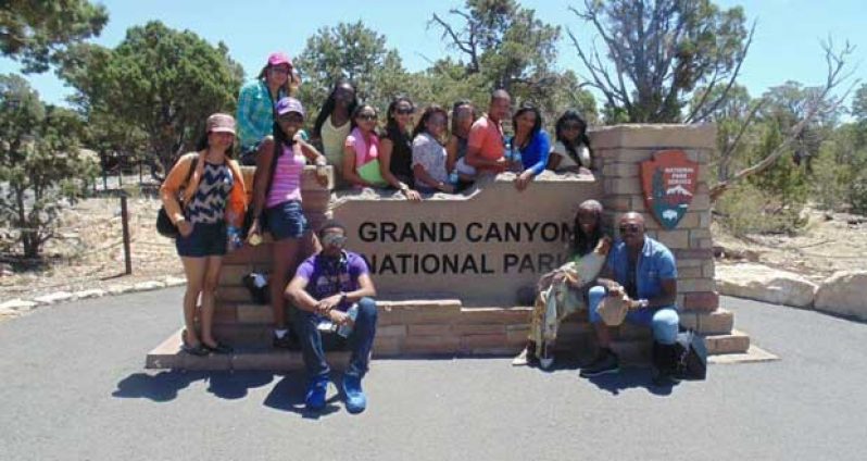 TravelSpan’s Guyanese flight attendants at the Grand Canyon in Arizona, USA.