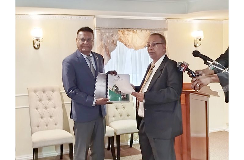 Speaker of the National Assembly, Manzoor Nadir and Auditor General, Deodat Sharma