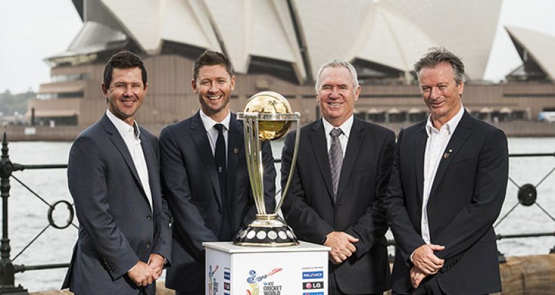 Former Australia World Cup-winning captains Ricky Ponting, Allan Border and Steve Waugh are joined by current captain Michael Clarke.