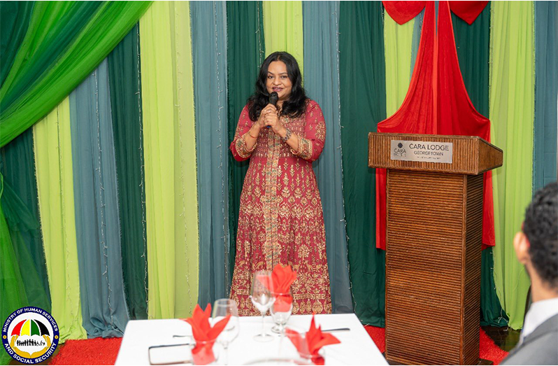 Minister of Human Services and Social Security, the Hon Dr Vindhya Persaud speaking at the Guyana Association of Professional Social Workers (GAPSW) second annual Gala and Award Ceremony