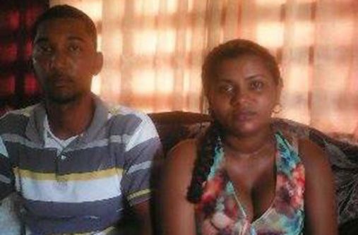 The distraught parents, Durel Hooper and Bibi Girdharry